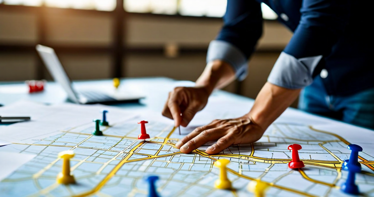 Logistics map showing consolidated delivery routes in Mexico City